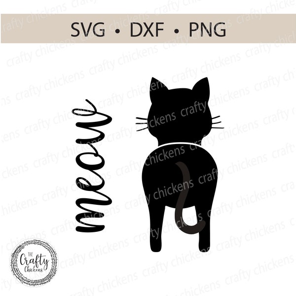 Cat SVG / meow SVG / Digital Cut File / laser cut file / removable tail / Cricut / Silhouette / Glowforge / CNC / kitty cat / Halloween