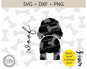 Long-haired Dachshund Dog Butt SVG, DXF, PNG Digital Cut File (Digital Download)
