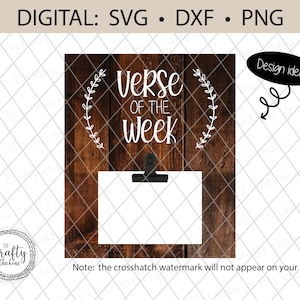 Versículo de la semana / Día SVG dxf png / archivo de corte digital / archivo de corte láser / Escritura / Biblia / Cristiano / Cricut Silhouette Glowforge CNC