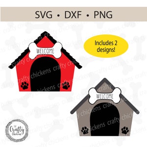 Hunde Haus SVG (Schicht) / Digital Cut File / Laser Cut Datei / Cricut / Silhouette / Glowforge / CNC / Willkommen / Hundeknochen