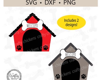 Dog House SVG (layerd) / Digital Cut File / laser cut file / Cricut /Silhouette / Glowforge / CNC / Welcome / dog bone