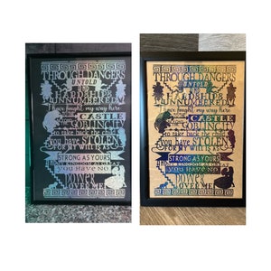 Labyrinth quote in Black A4 frame Cut In Holographic Vinyl - Movie, Gift, Film, 80s