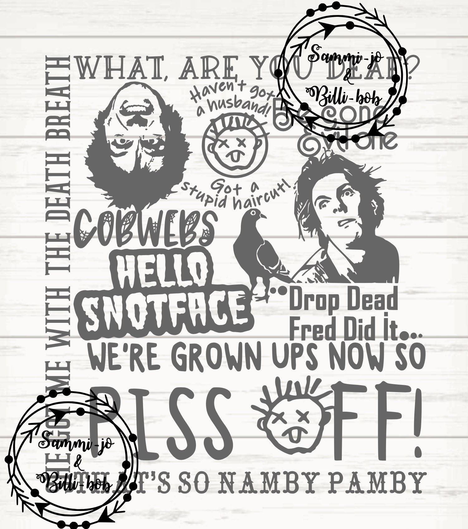 Drop Dead Fred Inspired Collage Svg PNG Jpg JPEG Movie Throw Back