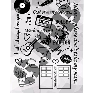Digitale download geïnspireerd door Dolly Parton enkellaags afbeeldingsbestand SVG JPEG Jpg PNG silhouet zanger concertmuzikant land