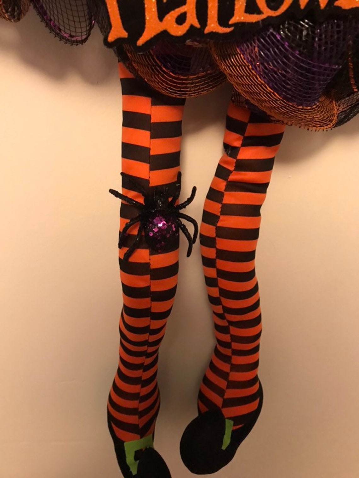 Happy Halloween Witches Feet Wreath Etsy