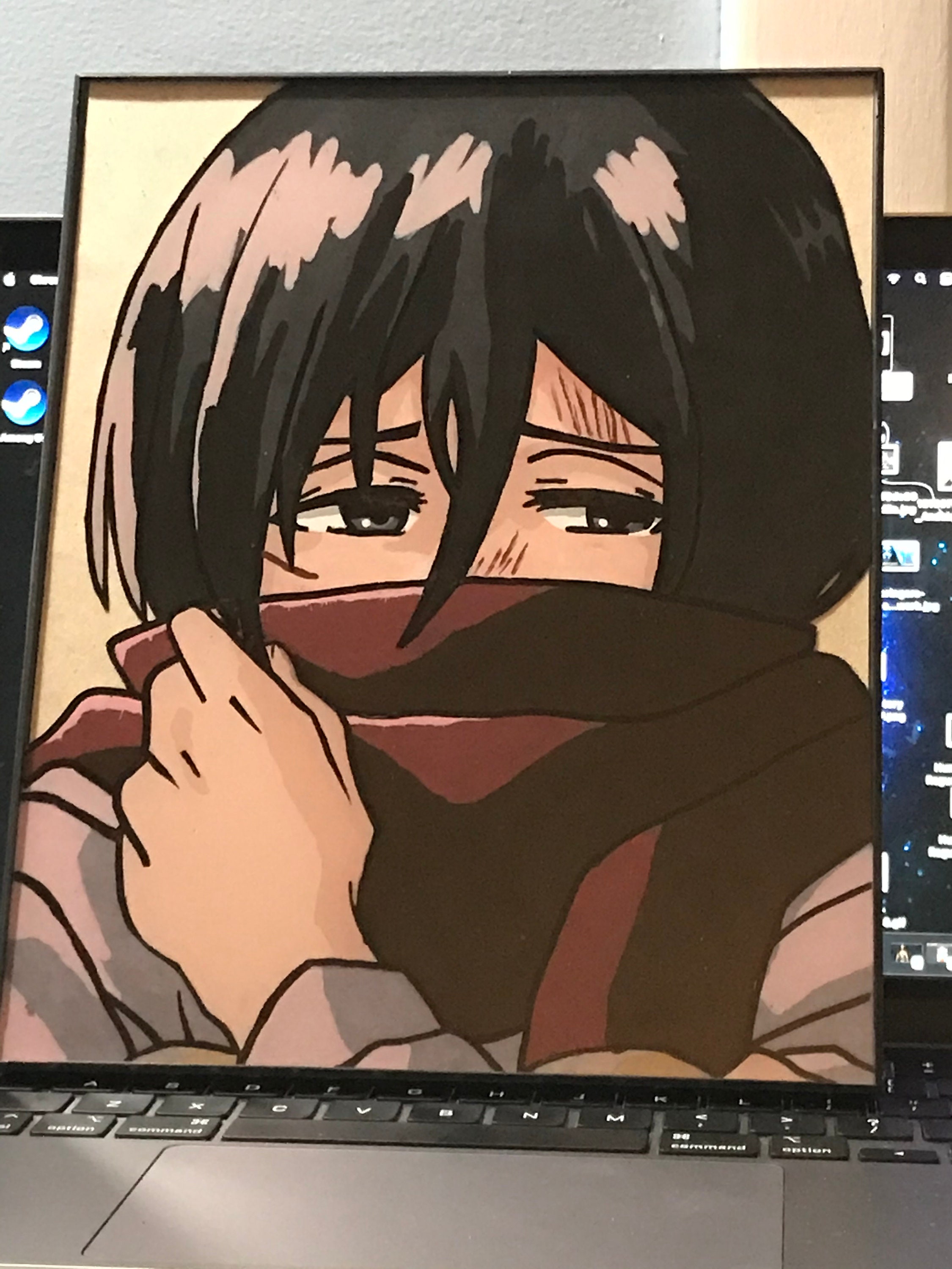 Attack on Titan: Mikasa Ackerman Anime Glass Painting | Etsy