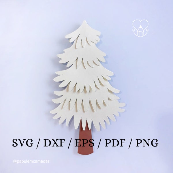 Christmas tree, cutting file, template, paper craft, papercraft, svg, dxf, pdf, png, cricut, silhouette, digital file