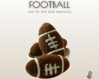Pompon ballon de football en feutre | Supplément pour collier pour chien