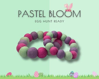 Collier pour chien avec pompon en feutre de laine de Pâques pastel : Bijoux pour animal de compagnie faits main