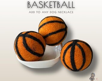 Pompon de basket-ball en feutre | Supplément pour collier pour chien