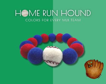 Collier à pompons MLB Team Colors pour chien : bijoux faits main pour animal de compagnie