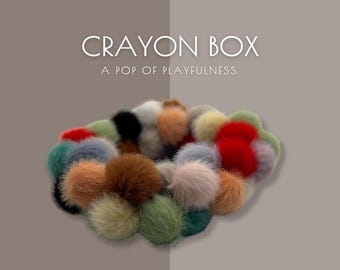 Collier pompon multicolore pour chien : boîte à crayons faite main, bijoux pour animaux de compagnie