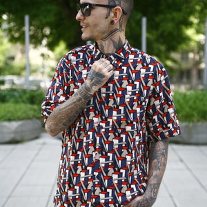 Alternative clothing Men's dress shirts Men button-up shirt image 5
