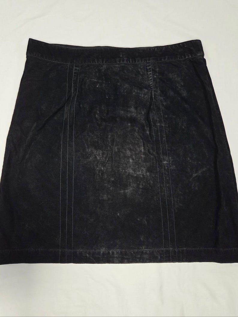 Vintage Anthropologie Black Rayon Velvet Skirt 8 Bild 3