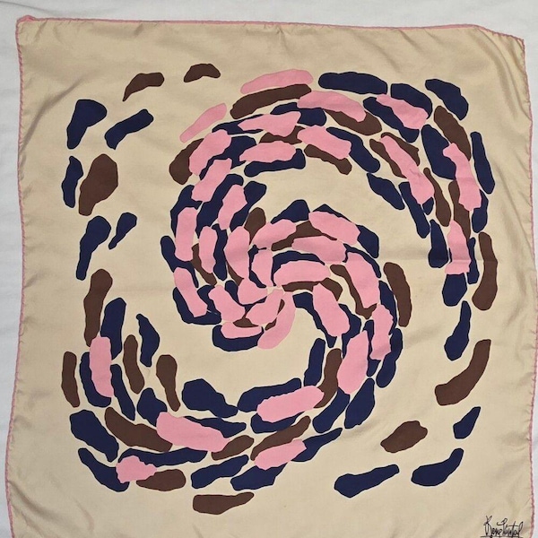 Vintage Rene Chantal Silk Printed Scarf