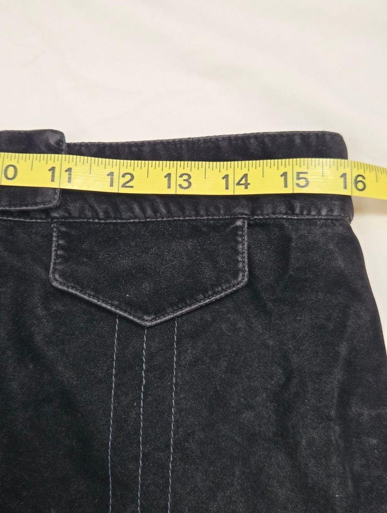 Vintage Anthropologie Black Rayon Velvet Skirt 8 Bild 7