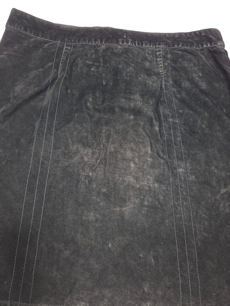 Vintage Anthropologie Black Rayon Velvet Skirt 8 Bild 8