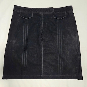 Vintage Anthropologie Black Rayon Velvet Skirt 8 Bild 1