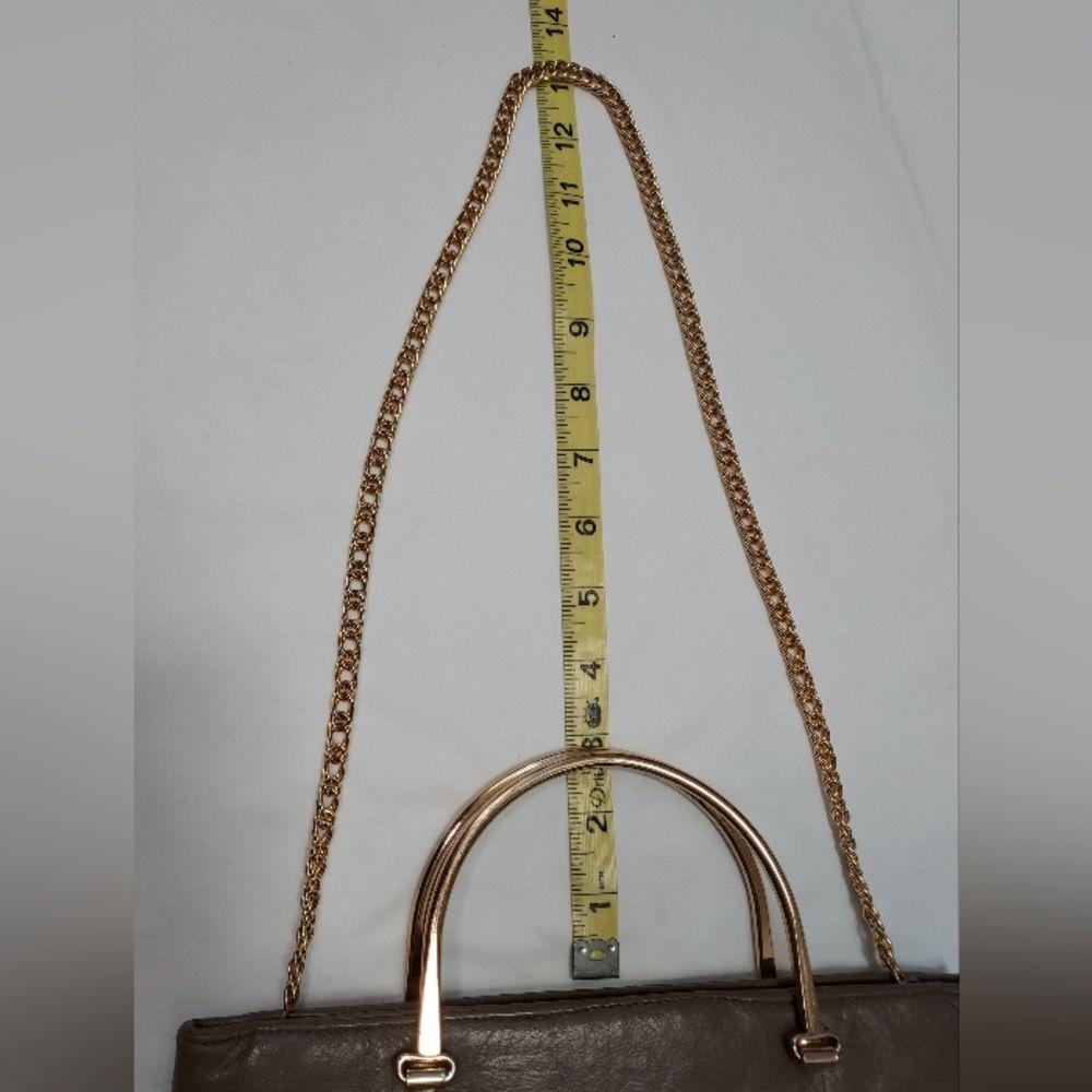Vintage 60s Stylecraft Miami Taupe Leather Convertible Chain  Vintage 60s Stylecraft Miami Taupe Leather Convertible Chain Strap Handle Bag main image 0