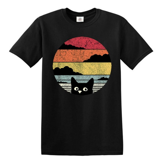 Cat Retro Funny T-shirt Kitten Cats Gift Xmas Men's | Etsy UK