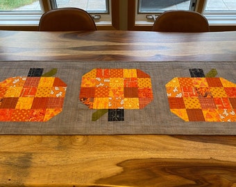 Reversible Halloween and Christmas table runner