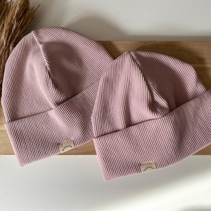 Beanie hat baby girl ladies hat beanie hat girl spring baby simple design rib jersey old pink beanie hipster girl hat