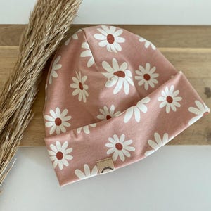 Beanie Hat Baby Girl Ladies Hat Beanie Hat Girls Spring Baby Flower Design Rib Jersey Spring Beanie Hipster Girls Hat