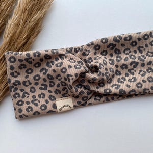 Diadema anudada para niñas, diadema de otoño para bebé, gorro, lazo para el cabello, diadema, moda de otoño, bebé, estampado de leopardo, diadema de mujer con estampado de leopardo, estampado animal