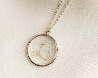 Erinnerungskette mit Wunschbuchstabe aus Haarsträhne - 925er Silber oder Gold Filled