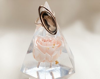 Ring holder with flowers from your bridal bouquet, hexagonal small