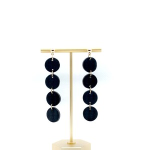 Pendientes de arcilla polimérica / Pendientes de arcilla divertidos / Pendientes de arcilla negra / Pendientes de verano / Pendientes colgantes / Pendientes de declaración