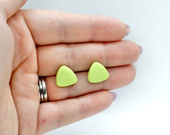 Polymer Clay Earrings  |  Fun Clay Earrings  |  Lime Green Clay Earrings  |  Summer Earrings  |  Stud Earrings  |  Statement Earrings