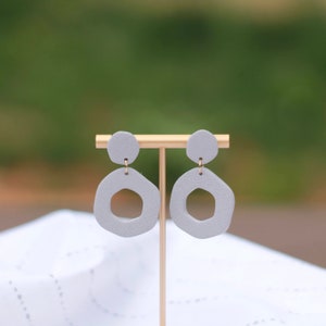 Polymer Clay Earrings  |  Fun Clay Earrings  |  Beige Clay Earrings  |  Neutral Clay Earrings  |  Dangle Earrings  |  Statement Earrings