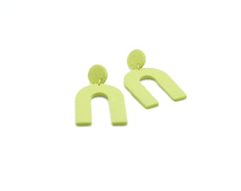 Polymer Clay Earrings  |  Fun Clay Earrings  |  Lime Green Clay Earrings  |  Summer Earrings  |  Dangle Earrings  |  Statement Earrings