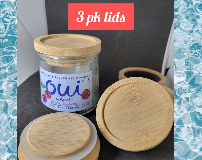 Glass Jar Lids DIY Blank Gift Jar Lids Paintable Bamboo Lids W/ Seal
