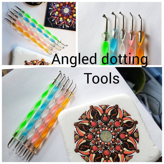 Bent Dotting Tools set of 5 ALL ANGLED Curved Dot Art Mandala