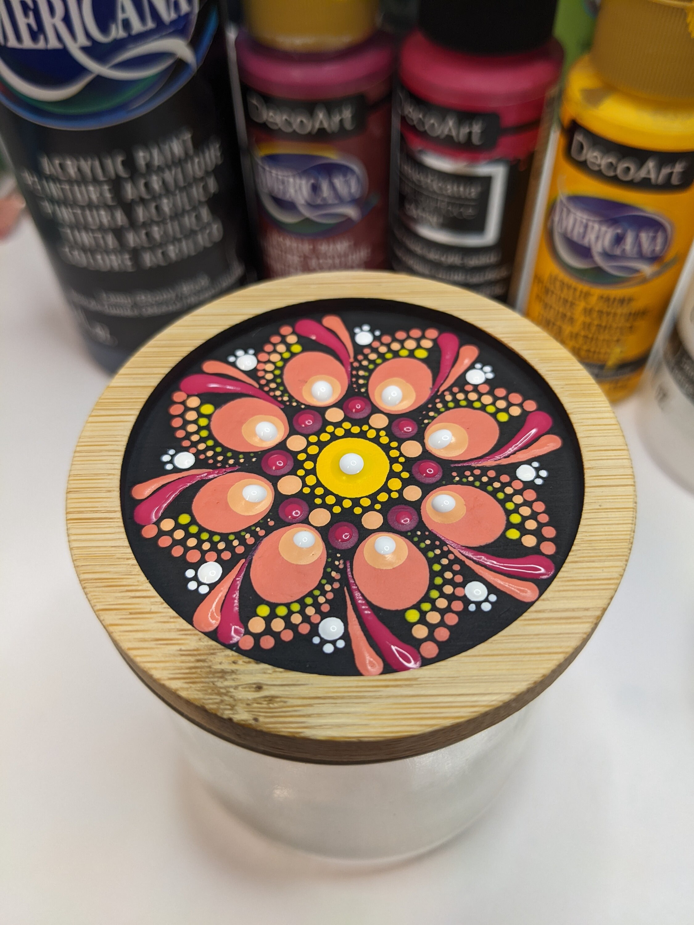 Oval & Petal Shapes Swooshes Mandala Painting 1 Silicone 