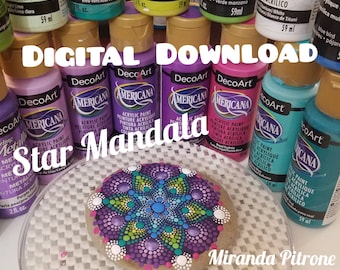 Star Mandala Instructional Pattern~ Step By Step Dot Art Mandala ~  Pattern by Miranda Pitrone ~ Digital Download Pattern