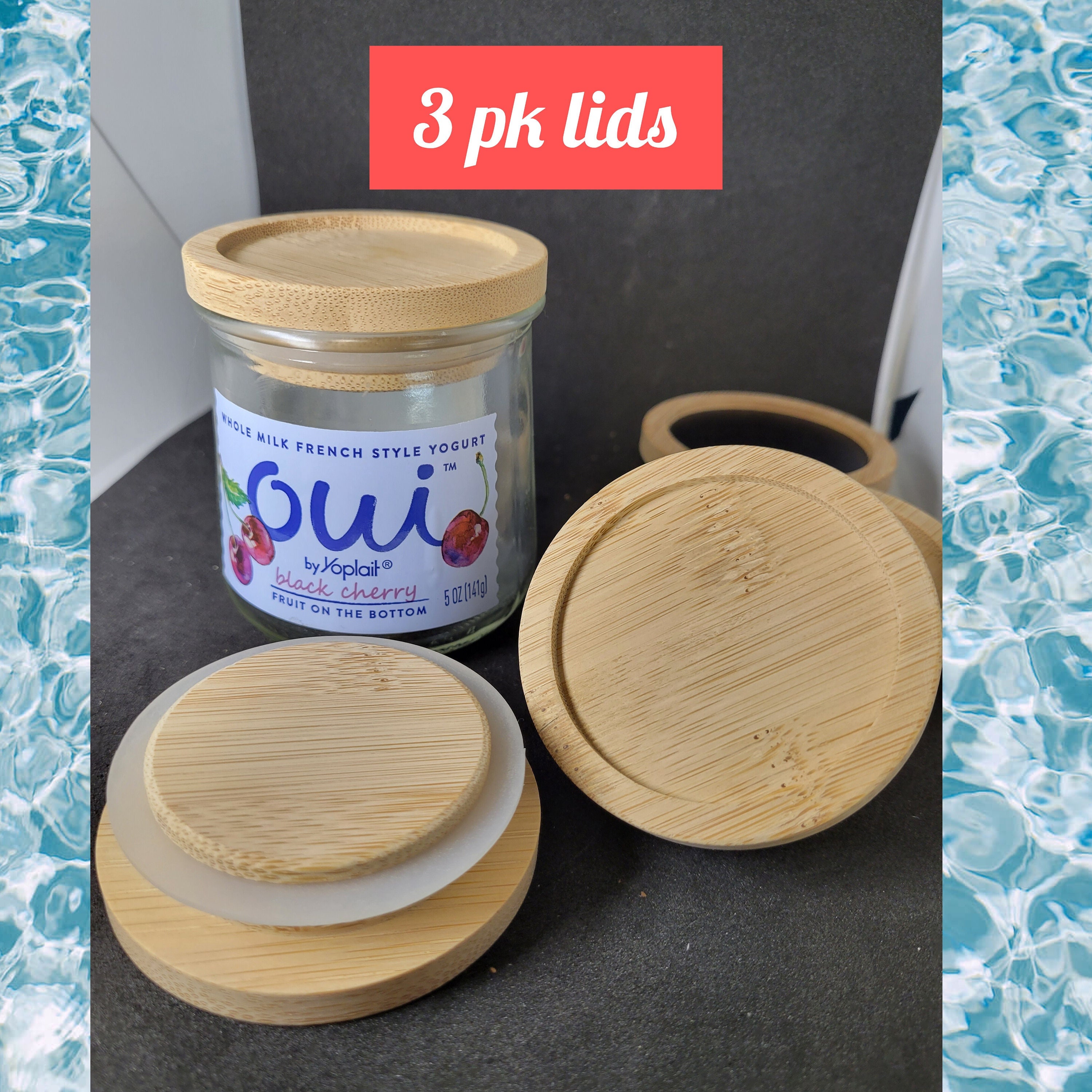 10/20pcs Oui Yogurt Jar Lids, Yogurt Container Lids, Clear Plastic Blue Oui  Lids For Cookie Coffee Supplies, Glass Jars Containers, Kitchen Supplies