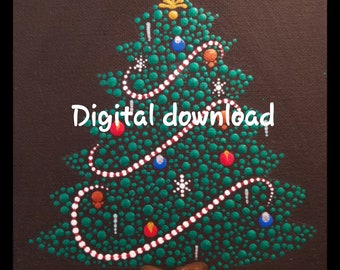 Dot Art Christmas Tree Design ~ Christmas Tree Dot Art ~ Pattern by Miranda Pitrone ~ Digital Download Pattern ~ Step by Step