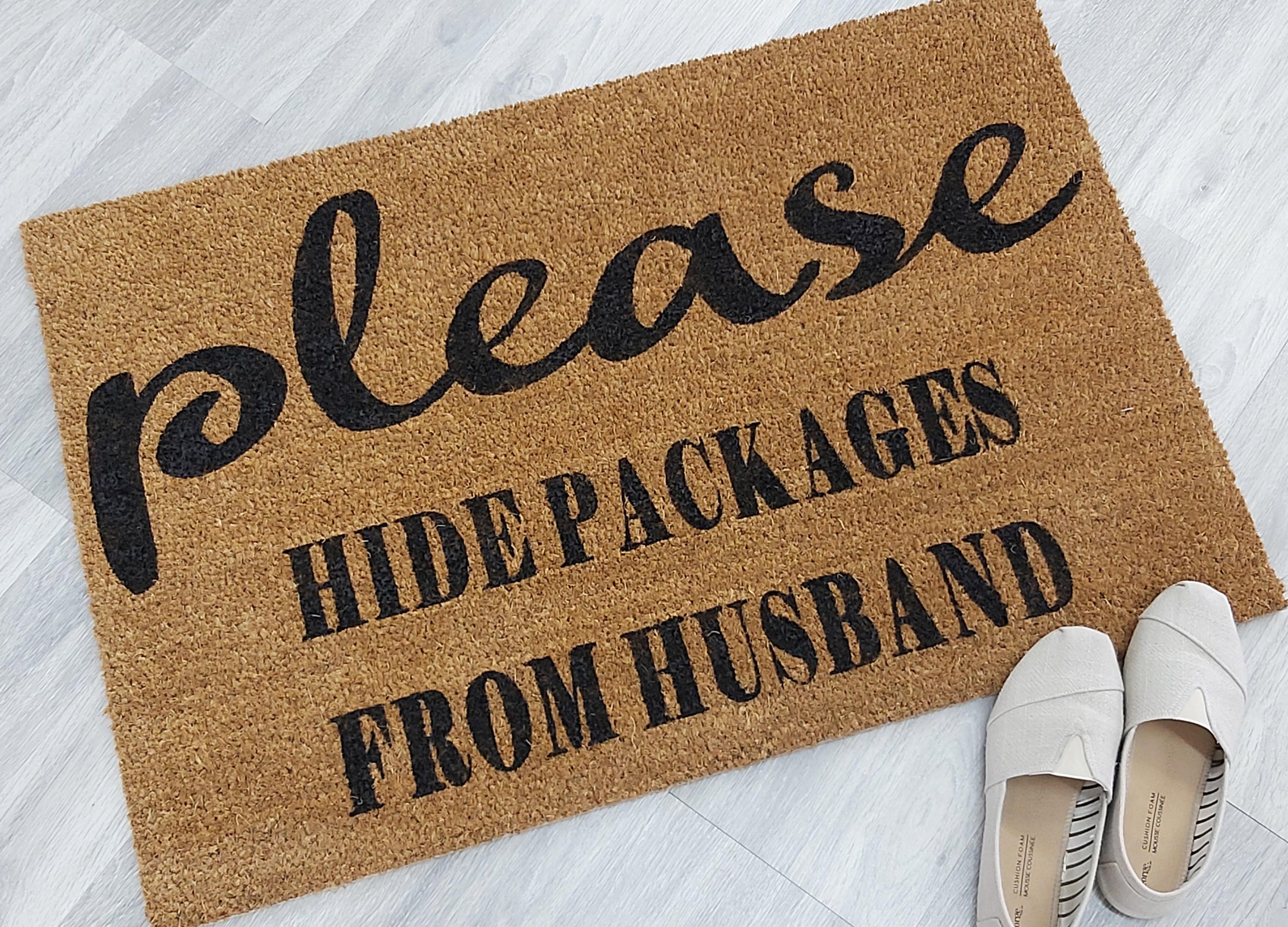 Please Hide Packages From Husband Doormat Etsy UK