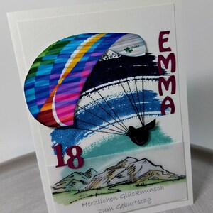 Birthday card man, paraglider, paragliders, image 8