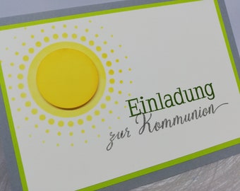 Einladung zur Taufe / Kommunion / Konfirmation - Sonne