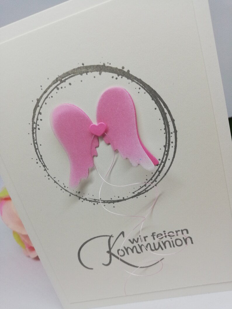 Karte zur Kommunion/ Taufe/ Konfirmation Engelsflügel / | Etsy