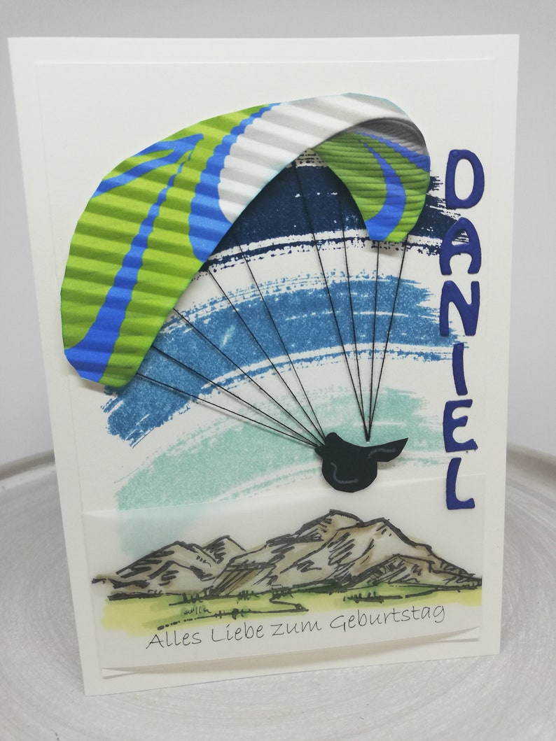 Birthday card man, paraglider, paragliders, image 6