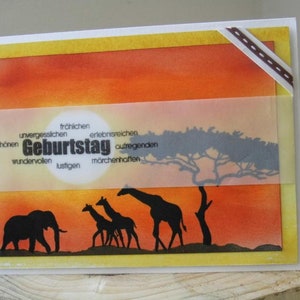 Karte zum Geburtstag/Gutschein-Afrika-Elefant