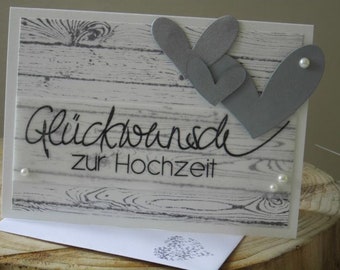 Einladung zur Hochzeit in Blau/Türkis /Glückwunsch