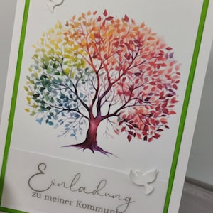 Einladung zur Kommunion / Taufe / Lebensbaum- Baum