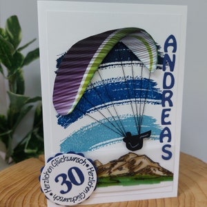 Birthday card man, paraglider, paragliders, image 10