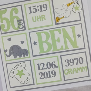 Geschenk zur Geburt - Taufe - Rahmen - Ribbarahmen zur Geburt